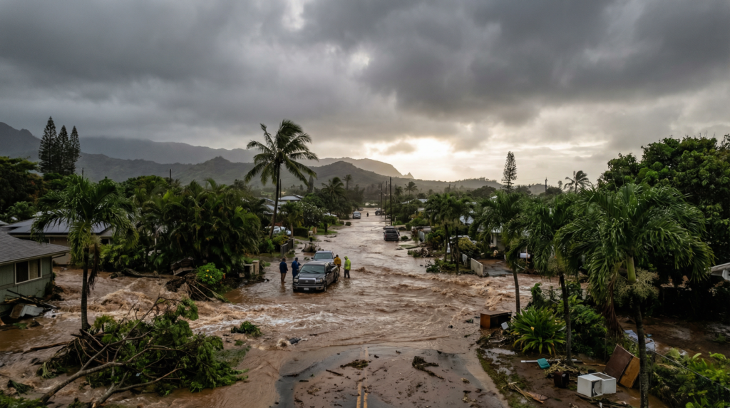50 inches of rain in Kono Hawaii March 2026