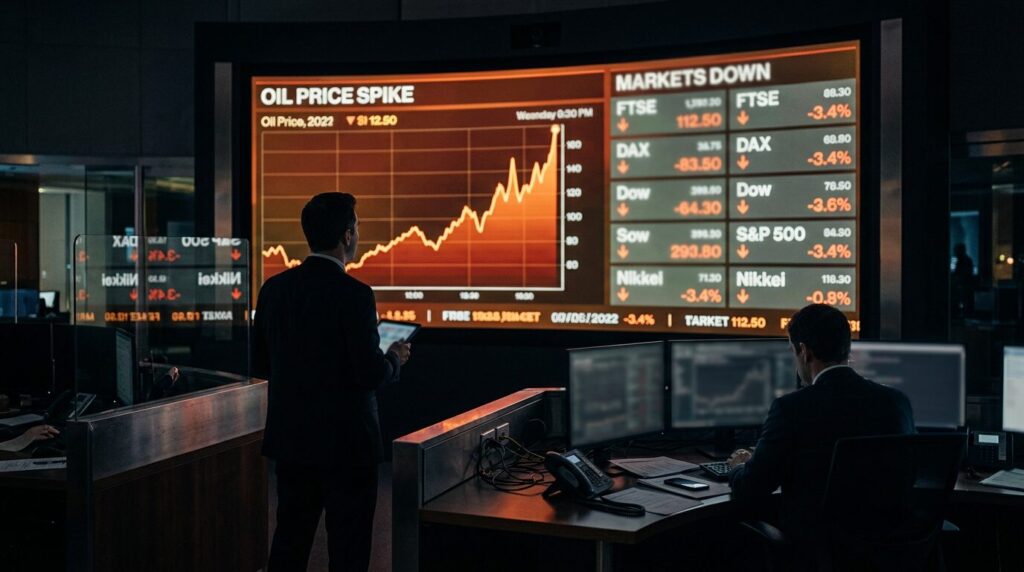 Financial markets react to an oil price surge during global instability