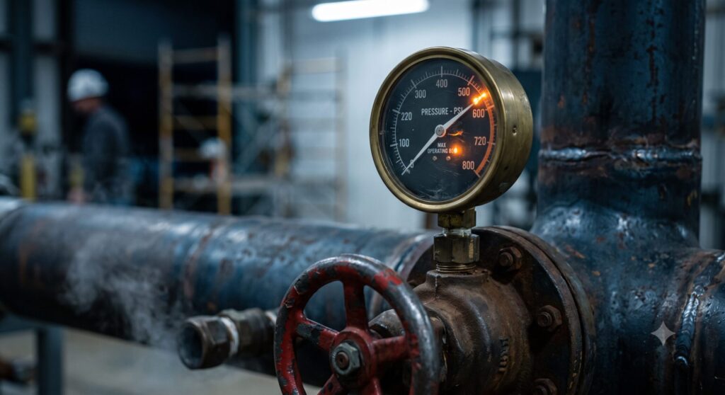 Pipeline valve symbolizing global energy crisis supply pressure