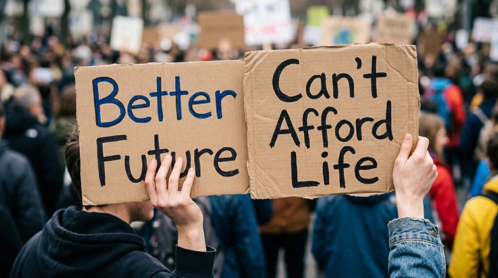 cost of living crisis driving youth protests Europe beyond education