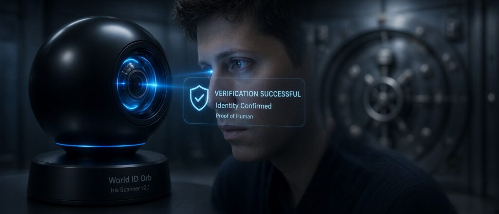 World ID banking suite Sam Altman proof of human iris scan Orb