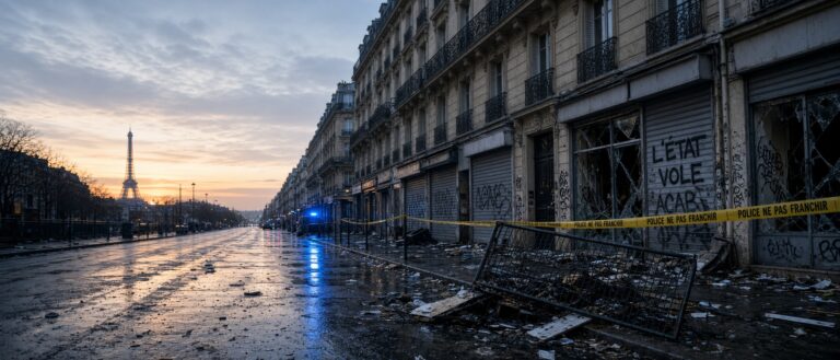 France protests overnight aftermath 1500 shops ransacked Paris