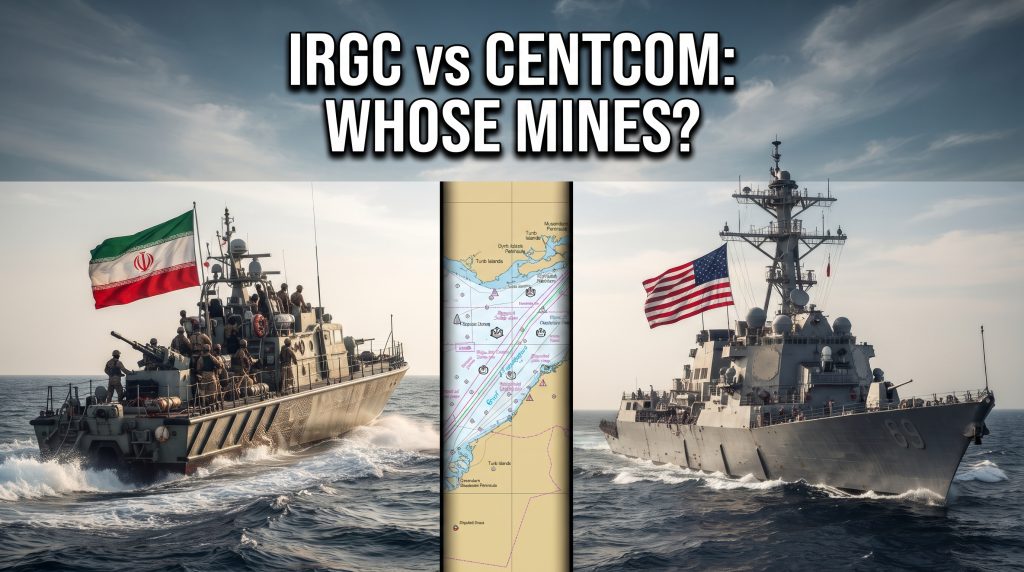 IRGC CENTCOM Hormuz mines claims dispute false vs true 